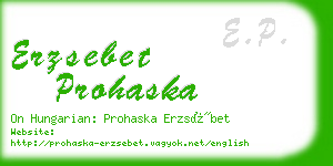 erzsebet prohaska business card